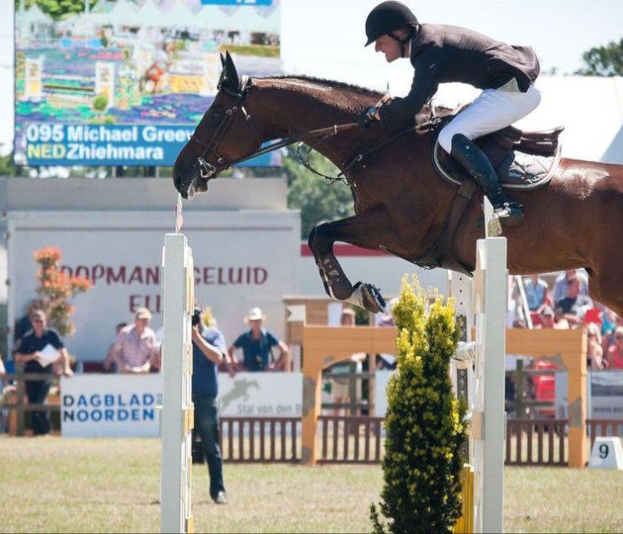 Michael Greeve en Zhiehmara in het 1.45 bij CH De Wolden 2014